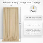 40ftx12ft Champagne Backdrop Curtain for Wedding Party 8 Panels 5×12FT Tall - Image 4