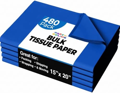 Party Solids Dark Blue Tissue Paper for Gift Bags 15" X 20" 480 Sheets by Crown+Display