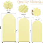 Spandex Arch Cover Set of 3 Yellow Wedding Arch Frame Covers 4ft 5ft 6ft Chiara Arch Backdrop Stand Cover Balloon Arch Covers Round Top Arch Panels Backdrop for Gender Reveal Arch Decorations - Image 2