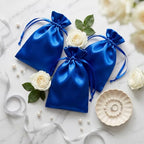 Blue Satin Gift Bags - 6" x 9" Jewelry, Wedding Favor, Baby Shower & Bags - 50 per Pack - Image 3