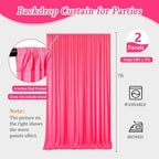 10 x 7 Feet Hot Pink Backdrop Curtain for Partie, Background Curtains for Photoshoot, Birthday, Wedding, Halloween, Thanksgiving, Christmas Day, New Year Party Decorations 5Ft x 7Ft, 2 Panels - Image 2