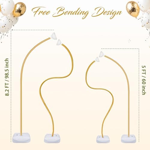 Balloon Arch Kit with Pump 8.2FT/5FT Gold Half Arch Balloon Stand for Party - Image 3