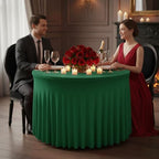 6 Pack Hunter Green Spandex Table Covers for Christmas, 60 Inch Round - Image 4
