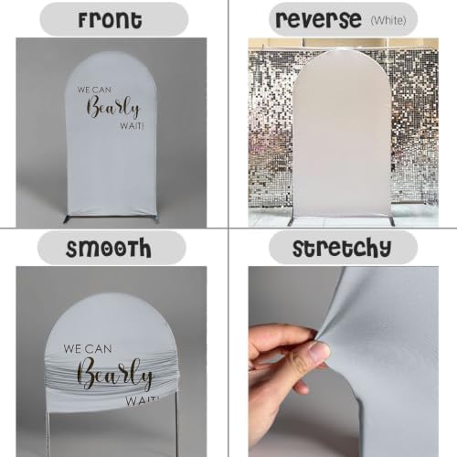 We Can Bearly Wait Brown Arch Cover for Baby Shower Party Decor,Elastic Spandex (G2353X,3.3x6.6ft (100x200cm)) - Image 4