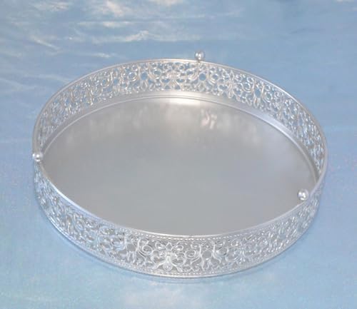 Cake Stand, Metal Round Cupcake Dessert Stand Cake Display Holder Cookies Fruit Serving Tray Decor for Wedding Party Birthday Baby Showers Anniversary (12 in, Matte Silver) - Image 7