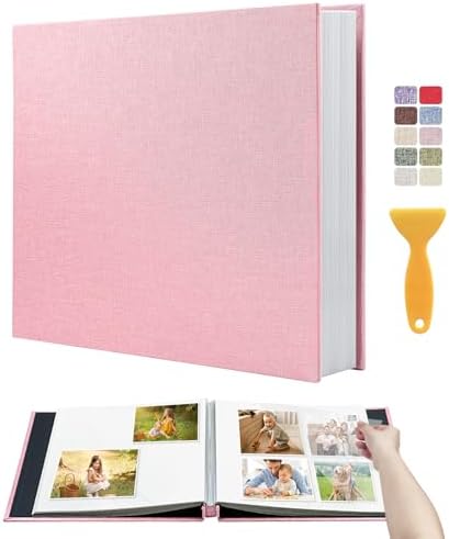 Large Photo Album Self Adhesive Scrapbook Album for 4x6 5x7 8x10 Pictures DIY Photo Book for Wedding, Anniversary, Christmas, Baby Shower, Ideal for Preserving Precious Moments by HoneyTolly