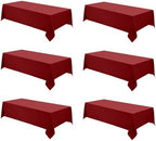 VidaFete 6 Pack 90 * 132inch Red Rectangle Tablecloth for 6ft Tables by VidaFete