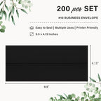 200 Pack #10 Black Envelopes Letter Size Self Seal Business Envelopes - Image 2