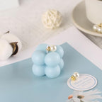 ACITHGL 30 Sets Fully Assembled Small Bubble Candle Party Favors for Guests Bulk Bridal Showers Favors Candles with Stylish Ribbons Thank You Cards Gifts (Blue) - Image 4