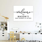 Andaz Press Personalized Large Canvas Baby Shower Welcome Sign, 16 x 20 Inches, Minimal Black and White, Guestbook Alternative, Custom Baby Shower Sign, for Baby Shower, Baby Sprinkle - Image 4
