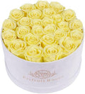 Prifroti 27 Roses in a Luxury Suede Box, Mother Day Flowers Gifts for Mom, Preserved Flowers for Her, Birthday Gifts for Women, Yellow by Prifroti