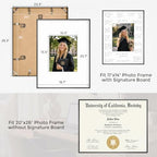 Signature Picture Frame 20x26, Aluminum Signable Frame with Glass, Black - Image 2