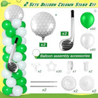 Soulchen 2 Set Golf Balloon Column Stand Kit, Green White - Image 2