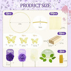 Vercraft 12 Set Butterfly Hoop Centerpieces,White, Purple, Purple,Round - Image 2