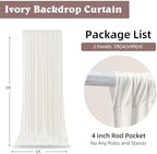 10ft x 9ft Ivory Backdrop Curtains for Parties Weddings, Wrinkle Free Silky Polyester Fabric Photo Backdrop Drapes, 2 Panels 5X 9 ft Cream Backgrounds Cloth for Birthday Baby Shower Photography - Image 4