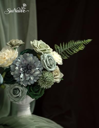 Artificial Flower Box Set Faux Flowers Fake Roses with Stems for DIY - Image 3