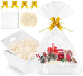EVELOMO 5 Pack Empty Gift Baskets to Fill - 12" x 10" Large Baskets for Gifts Empty, Sturdy DIY Gifts Baskets Sets with 200g Crinkle Cut Papers for Birthdays Weddings Parties & Holidays (White) by EVELOMO