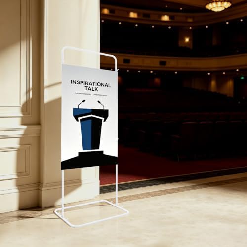 Wedding Sign Stand Adjustable Metal Easel Stand for Welcome Signs,White - Image 5