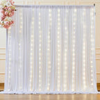 Shillance 30x10ft White Backdrop Curtains with Lights Photo Drapes Wrinkle Free Fabric Backdrop Curtain for Wedding Birthday Party Baby Shower Bridal Shower Home Party Background Decorations - Image 6
