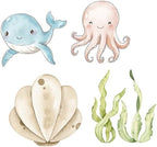 Honoson 4 Pcs Large 32" Under The Sea Party Decorations Ocean Animal Shell Cardboard Cutouts Standup Baby Shower Backdrop Photo Props Sign for Marine Animal Birthday Party Decor - Image 2