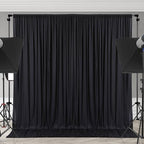 10x10ft Black Backdrop Curtains with Lights Photo Drapes Wrinkle Free Fabric Backdrop Curtain for Wedding Birthday Party Baby Shower Bridal Shower Home Party Background Decorations - Image 5