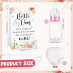 12 Set Bottle Chug Baby Shower Games Favors Funny Diaper Change Game Including Plastic Baby Bottles Chug Disposable Diapers Themed Sign for Gender Reveal Party Supplies(Pink,Flower) - Image 2