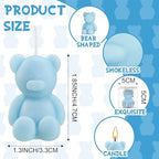 Hoolerry 30 Pcs Mini Bear Candle Baby Shower Party Favor Gift, Light Blue - Image 2