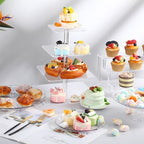 6 Pcs Acrylic Dessert Stand Set Tiered Tray Holder, Classic Style - Image 3