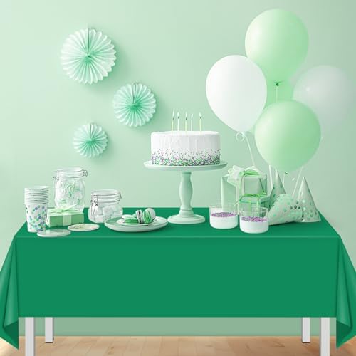 32 Pack Green Plastic Tablecloth for Rectangle Tables, Premium Decorative Green Disposable Table Cloths for Parties, Rectangle Party Table Cover for Birthday Anniversary Graduation Picnic, 54x108 Inch - Image 7