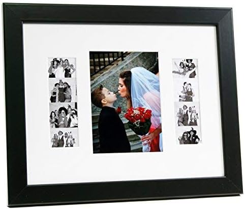 Creative Picture Frames 57-11X14Bk-W Black Event Photo Booth Frame Holds 1-5 By 7-Inch And 2-2 By 6-Inch Photographs With White Collage Mat with Stand by CreativePictureFrames