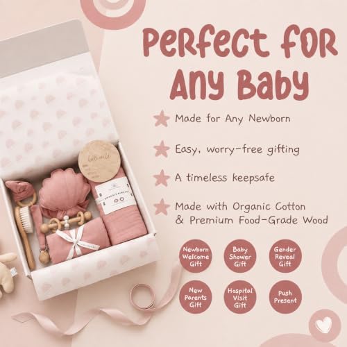 ARI MES Baby Gift Set for Newborns, Baby Shower Gift Basket with Swaddle - Image 5
