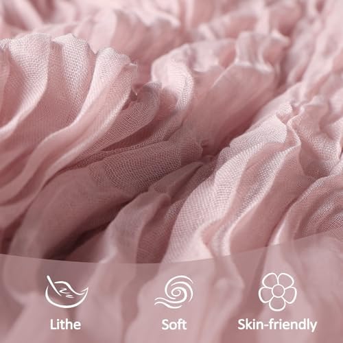 12 Pack Dusty Pink Table Runner Cheesecloth 10Ft Gauze Cheese Cloth Table Runner 35x120 Inch Boho Sheer Rustic Fabric for Holiday Party Decor Baby Shower Wedding Decorations - Image 5