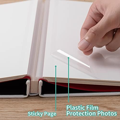 Large Photo Album Self Adhesive 4x6 8x10 10x12 13"x12.8" Magnetic Scrapbook Album 12.6"x11" Inch 40 Pages Linen Cover DIY Photo Album with A Metallic Pen and DIY Stickers(White) - Image 4