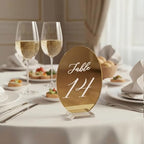 Novabright 1-15 Oval Wedding Table Number Plates with Transparent Stand - Image 6