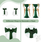 Pack of 50 Chiffon Chair Sashes for Wedding & Event Décor - Hunter Green - Image 4