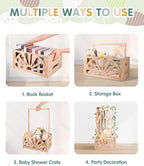 Wooden Baby Shower Crate Closet-Baby Shower Basket with Handle Hanger - Image 4