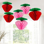 Fun Express 8" Large Strawberry-Shaped Honeycomb Ceiling Decorations - 6 Pieces - Image 5