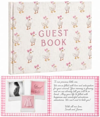 Engrowtic Embroidered Silly Goose Baby Shower Guest Book Linen Cute by Engrowtic