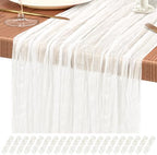 20 Pack Ivory White Cheesecloth Table Runner Wedding Birthday Table Decor by Showgeous