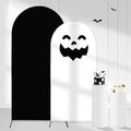 Halloween Ghost Arch Backdrop Covers Set of 2, Black White Boo Stretchy Arch Backdrop Stand Covers, Photography Background Arch Stand Covers for Baby Shower Birthday Wedding Party Decor by Cheerupp