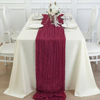 8 Pack Burgundy Red Cheesecloth Table Runner 120 Inch Boho Wedding Decor - Image 4