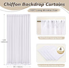 20ft x 10ft White Chiffon Backdrop Curtains, Wrinkle-Free Sheer Chiffon Fabric Photo Curtain Drapes for Wedding Ceremony Arch Party Stage Photography Decorations - Image 4