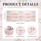Artoid Mode 6PC Floral Light Pink Embroidery Table Runner 120 Inch 10FT - Image 6