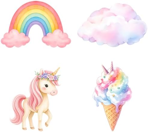Honoson 4 Pcs 30" Large Rainbow Unicorn Birthday Decorations Cardboard Cutouts Standup, Unicorn Baby Shower Backdrop Photo Booth Props for Princess Party Decor Lawn Yard Signs Supplies - Image 2