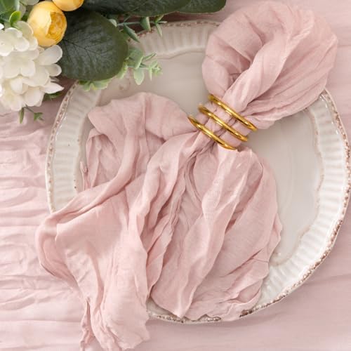 Dusty Pink Cheesecloth Napkins Pink Cloth Napkins Bulk,Set of 100 by Jimtx