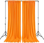 Orange Backdrop Curtains 20ftx8ft Halloween Polyester Photo Drapes - Image 2