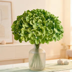 100 Pcs Faux Deep Green Hydrangea Artificial Flowers Bulk, Fake Silk Hydrangea Flowers Heads with Stems for Wedding Decorations Garden Party Baby Shower Porch Home Decor Table Centerpieces - Image 5