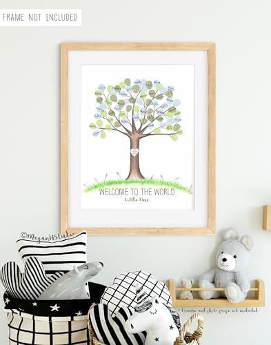 Boy's Baby Shower Fingerprint Tree Set Guestbook Alternative, 11x14 Inches - Image 7