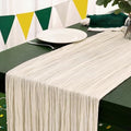 8 Pack Ivory White Cheesecloth Table Runner 120 Inch Boho Wedding Decor by Fixwal