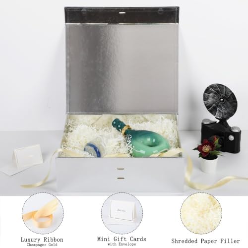 BoxSkivra Silver Extra Large Gift Box 16.5x13x5.3 In Jumbo Box, 3 Pack - Image 2